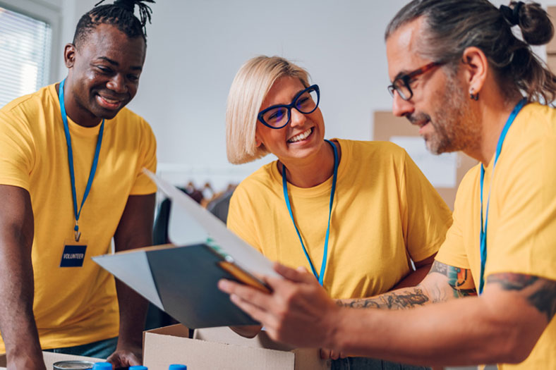 smiling volunteers