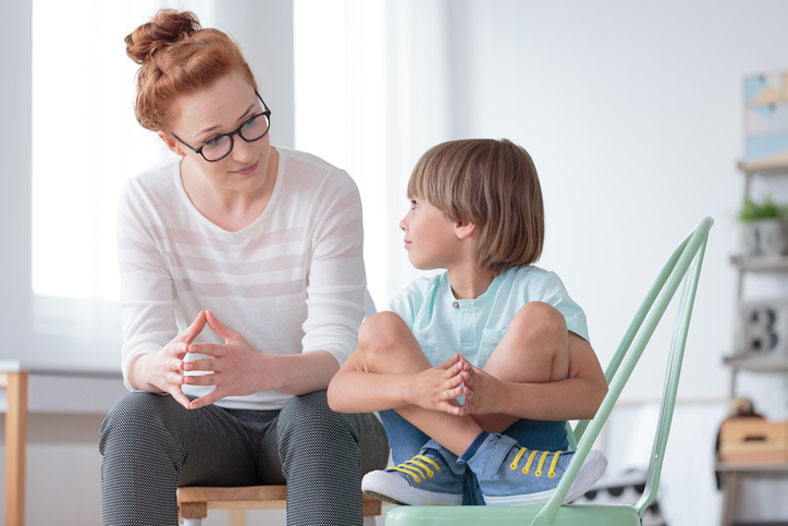 talking with young child