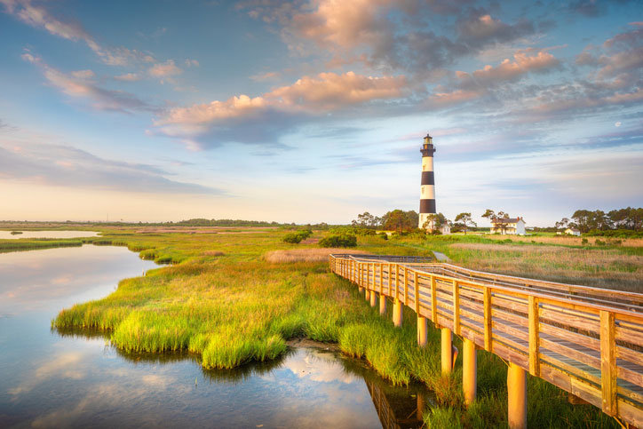 sunrise at lighthouse in nc